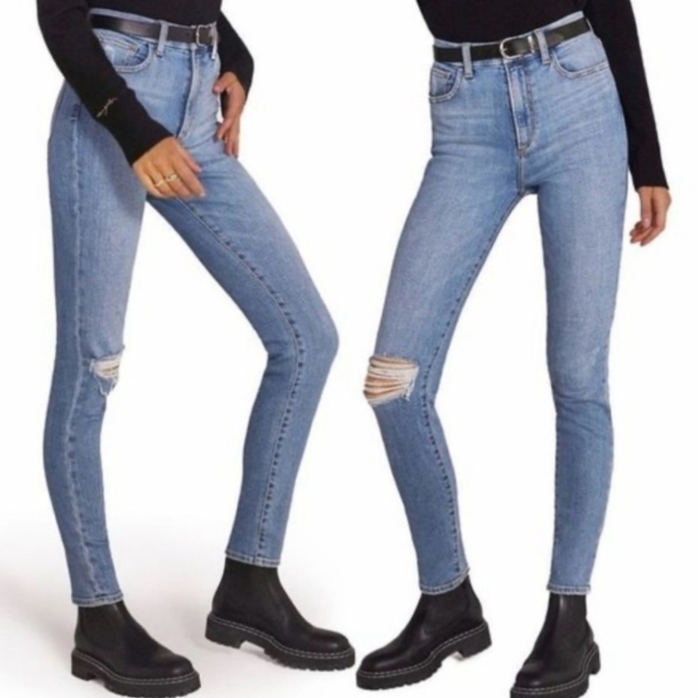 Favorite Daughter | The Sara High Rise Skinny Light Denim Jeans Womens 28
